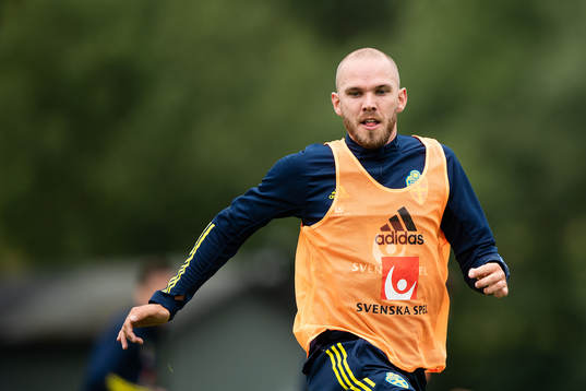 Marcus Danielson of the Swedish national football team at a