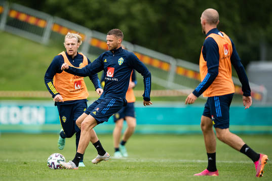 Marcus Berg of the Swedish national football team at a
