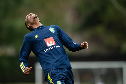 Alexander Isak of the Swedish national football team at a