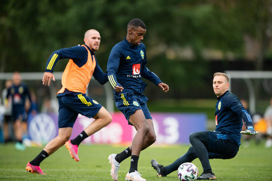 Alexander Isak of the Swedish national football team at a
