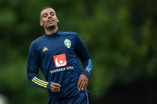 Alexander Isak of the Swedish national football team at a