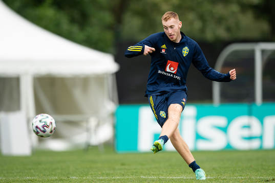 Dejan Kulusevski of the Swedish national football team at a