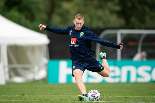 Dejan Kulusevski of the Swedish national football team at a