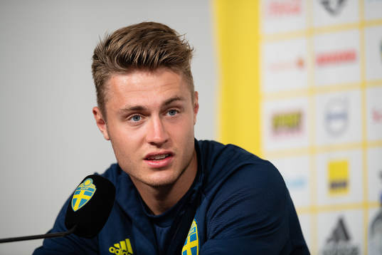 Mattias Svanberg of the Swedish national football team at a