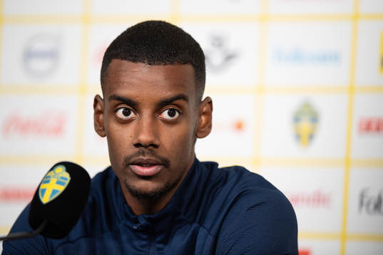 Alexander Isak of the Swedish national football team at a