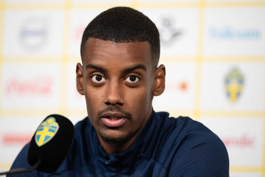 Alexander Isak of the Swedish national football team at a
