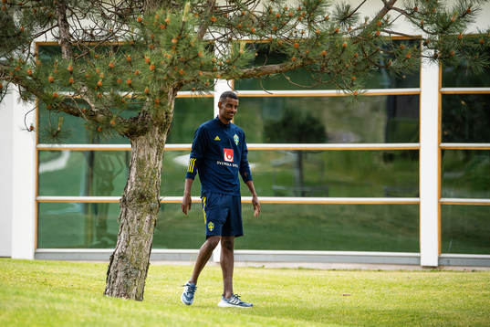 Alexander Isak of the Swedish national football team at a