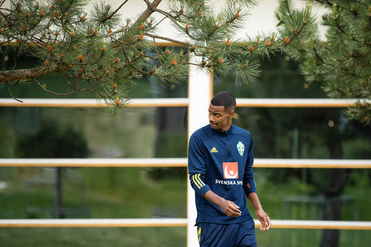 Alexander Isak of the Swedish national football team at a