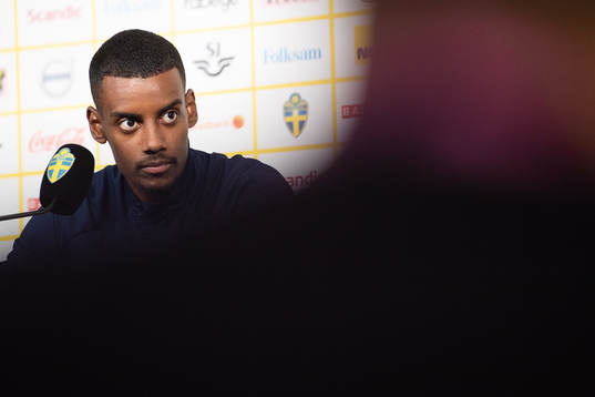Alexander Isak of the Swedish national football team at a