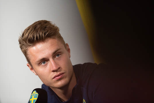Mattias Svanberg of the Swedish national football team at a