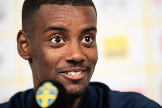 Alexander Isak of the Swedish national football team at a