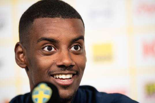 Alexander Isak of the Swedish national football team at a