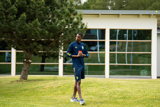 Alexander Isak of the Swedish national football team at a