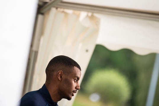 Alexander Isak of the Swedish national football team at a