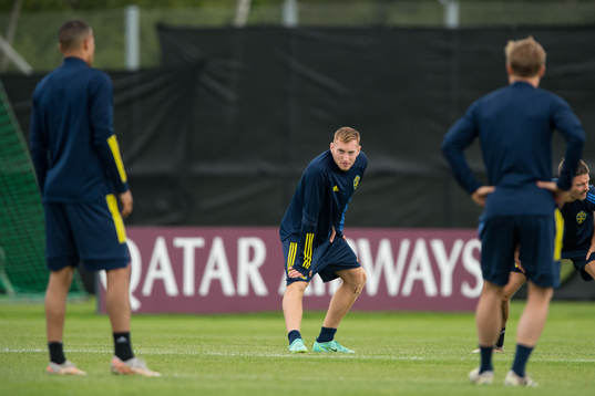 Dejan Kulusevski of the Swedish national football team at a