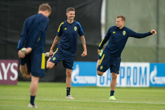 Mikael Lustig and Viktor Claesson of the Swedish national