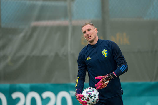 Goalkeeper Robin Olsen of the Swedish national football