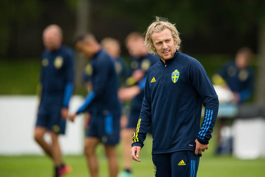 Emil Forsberg of the Swedish national football team at a