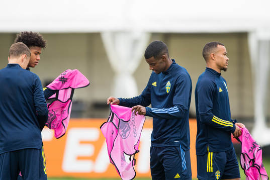 Jens Cajuste, Alexander Isak and Robin Quaison of the