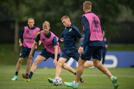 Dejan Kulusevski of the Swedish national football team at a