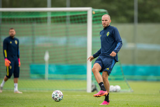 Marcus Danielson of the Swedish national football team at a
