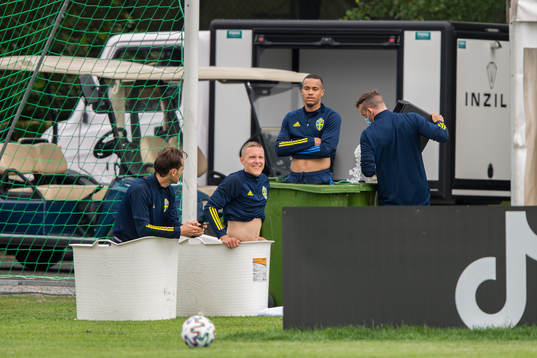 Albin Ekdal, Ludwig Augustinsson and Robin Quaison of the