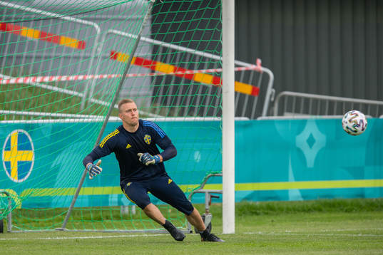 Goalkeeper Karl-Johan Johnsson of the Swedish national