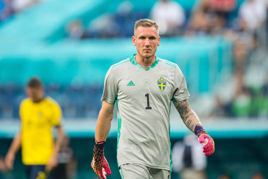 Goalkeeper Robin Olsen of Sweden