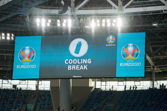 A sign shows cooling break