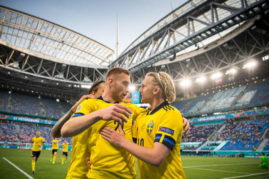 Kristoffer Olsson, Dejan Kulusevski and Emil Forsberg of
