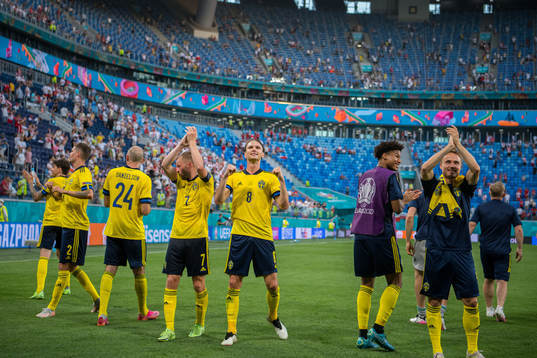 Sebastian Larsson, Albin Ekdal and Pierre Bengtsson of