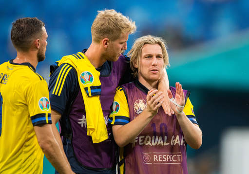 Filip Helander and Emil Forsberg of Sweden