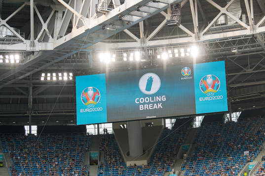 A sign shows cooling break