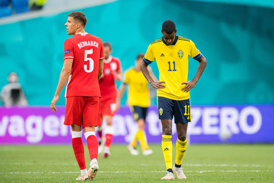 Alexander Isak of Sweden looks dejected