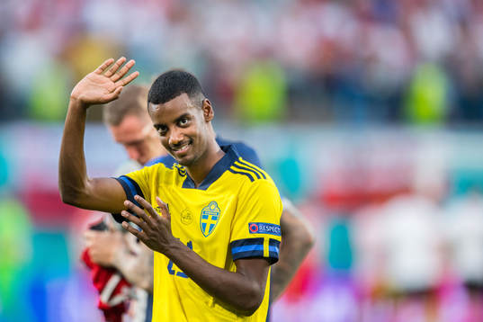 Alexander Isak of Sweden celebrates