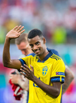 Alexander Isak of Sweden celebrates