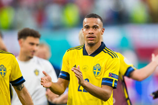 Robin Quaison of Sweden celebrate