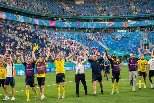 Filip Helander, Emil Forsberg, Emil Krafth, head coach