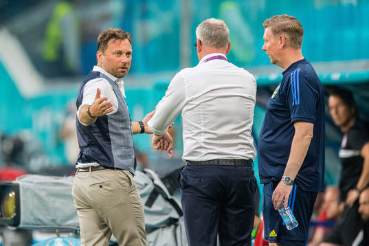Coaching staff of Poland and head coach Janne Andersson and