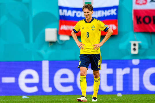 Albin Ekdal of Sweden looks dejected