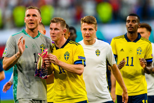 Goalkeeper Robin Olsen, Emil Krafth, Mattias Svanberg