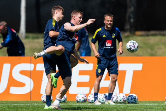 Emil Krafth of the Swedish national football team at a