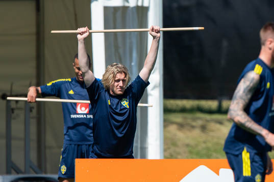 Emil Forsberg of the Swedish national football team at a