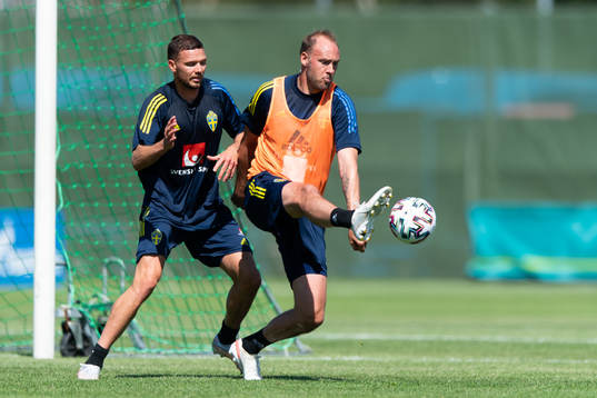 Marcus Berg and Andreas Granqvist of the Swedish national