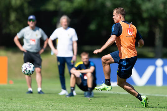 Viktor Claesson of the Swedish national football team at a