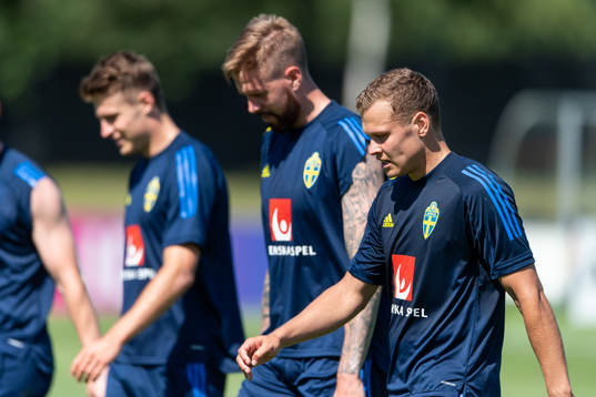 Viktor Claesson of the Swedish national football team at a