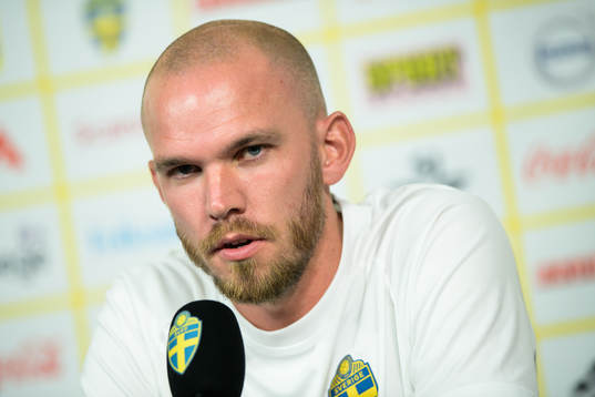 Marcus Danielson of the Swedish national football team at a