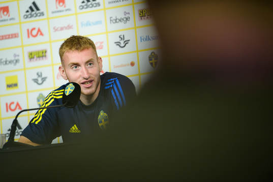 Dejan Kulusevski of the Swedish national football team at a