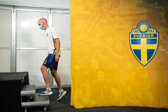 Marcus Danielson of the Swedish national football team at a