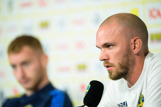 Marcus Danielson of the Swedish national football team at a